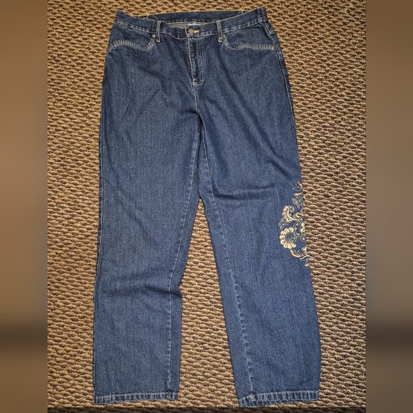 Blassport Denim - BLASSPORT Women's Blue Jeans with Gold Embroidery SIZE 12 SKU 239
